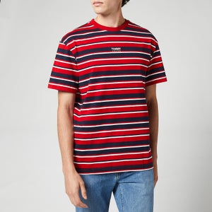 Tommy Jeans Men's Graphic Stripe T-Shirt - Deep Crimson/Multi