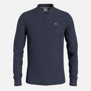 Tommy Jeans Tonal Logo Long Sleeve Polo Shirt