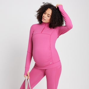 Dámske tehotenské tričko so 1/4 zipsom MP Power – ružové