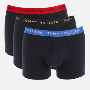Tommy Hilfiger Men's 3-Pack Contrast Waistband Trunks - Black/Top Water/Primary Red