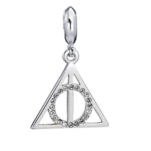 Harry Potter Deathly Hallows Slider Charm Embellished with Crystals - Silver