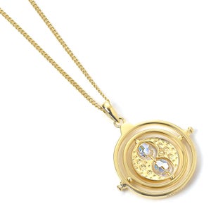 Harry Potter Time Turner Necklace Embellished with Crystals - Gold