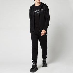EA7 Men's Core Identity French Terry Hooded Tracksuit - Black
