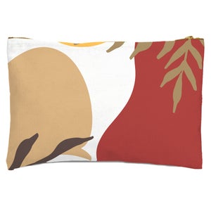 Hot Tone Abstract Leaves Zipped Pouch