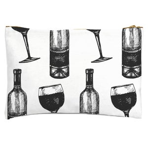 Red Wine And Bottle Zipped Pouch