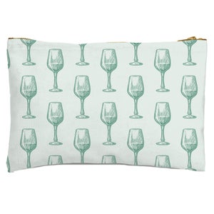 Wine Glass Pattern Zipped Pouch