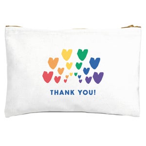 Thank You Rainbow Hearts Zipped Pouch