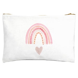Pink Heart And Rainbow Zipped Pouch