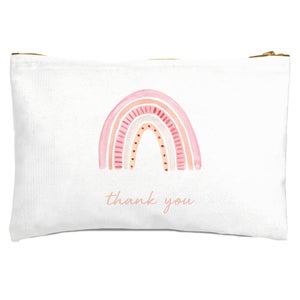 Thank You Pink Rainbow Zipped Pouch