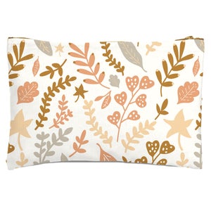 Mixed Leaves Zipped Pouch