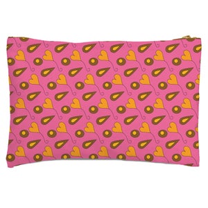 Retro Hearts And Leaves Zipped Pouch