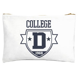 College Motif Zipped Pouch