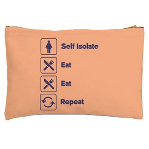 Ladies Self Isolate Eat Eat Repeat Zipped Pouch