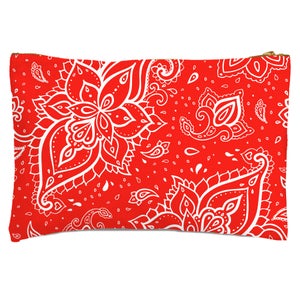 Red Paisley Zipped Pouch