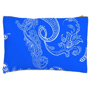 Bright Blue Paisley Zipped Pouch