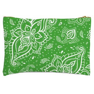 Bright Green Paisley Zipped Pouch