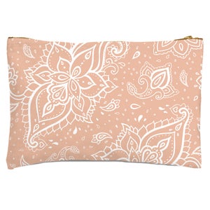 Beige Paisley Zipped Pouch