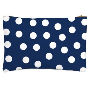 Navy Polka Dots Zipped Pouch