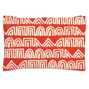 Abstract Tribal Circles And Squares Pattern Zipped Pouch
