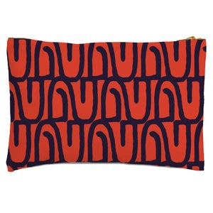 Abstract Tribal Red & Navy Pattern Zipped Pouch