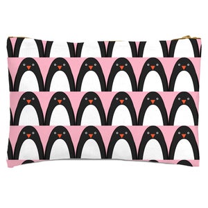 Pink Penguins Zipped Pouch