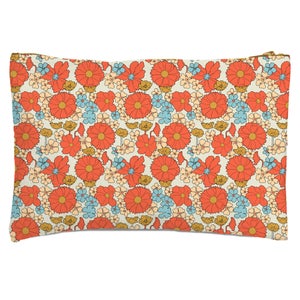 60s Flowers Zipped Pouch