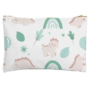 Dusty Pink Dino Zipped Pouch