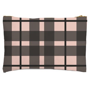 Tartan Black And Pink Zipped Pouch