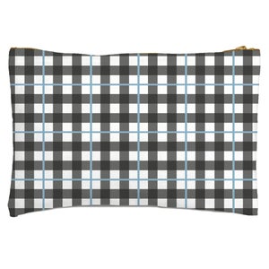 Tartan Checked Blue Zipped Pouch