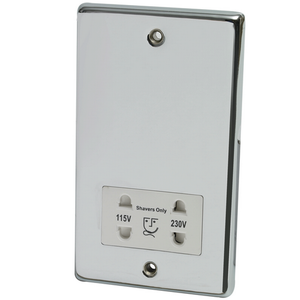 Shaver Socket Dual voltage - Chrome