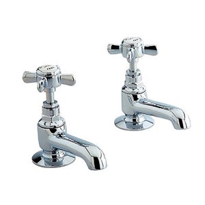 Bensham Chrome Cross Head Cloakroom Basin Taps