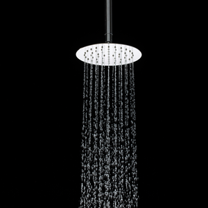 Piano 200mm Round Shower Head with long angled Wall Arm
