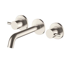 Forge Stainless Steel 3 Hole Wall Mounted Basin Mixer Taps