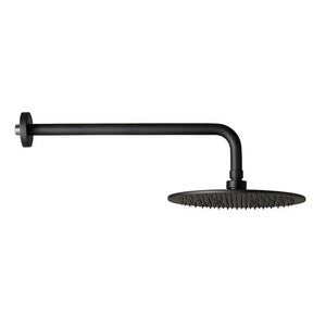 Noir 300mm Shower Head with Wall Arm - Black
