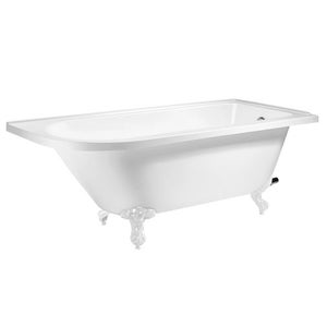 Stanton White Shower Bath With White Feet - Right Hand