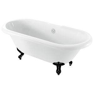 Evesham Roll Top Bath with Black Claw Feet