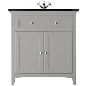 Savoy 790mm Granite Top Floorstanding Vanity Unit - Gun Metal Grey