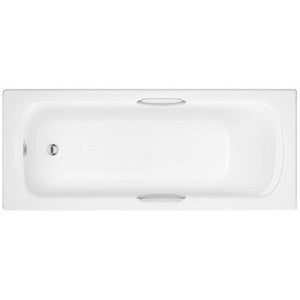 Claro White Straight Bath with Grips - 1675 x 700mm