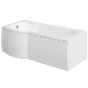Pilma White P-shaped Left Hand Shower Bath - 1700 x 850mm