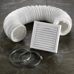Flexible Ducting For Wall Mounted Bathroom Extractor Fans - White