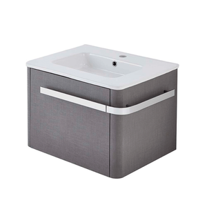 Linen 600mm Basin & Wall Mounted Vanity Unit - Grey