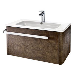 Linen 800mm Wall Hung Vanity Unit with Basin - Rust