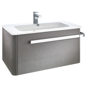 Linen 800mm Basin & Wall Hung Vanity Unit - Grey