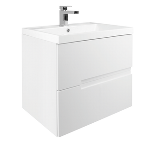 Vermont 600mm Wall Hung Vanity Unit with Basin - Gloss White