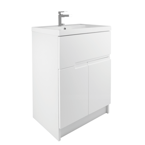 Vermont 600mm Floorstanding Vanity Unit with Basin - Gloss White