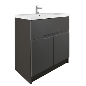 Vermont 800mm Floorstanding Vanity Unit - Gloss Grey