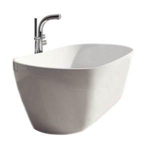 Deluxe White Curved Freestanding Bath