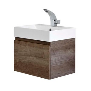 Mino 500mm Wall Hung Vanity Unit with Basin - Nebraska Oak