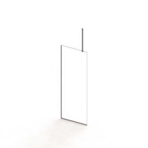 Etta Wet room Screen with Ceiling Arm 2000x700mm in Bronze