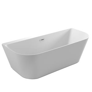 Dalton White D Shape Back to Wall Freestanding Bath